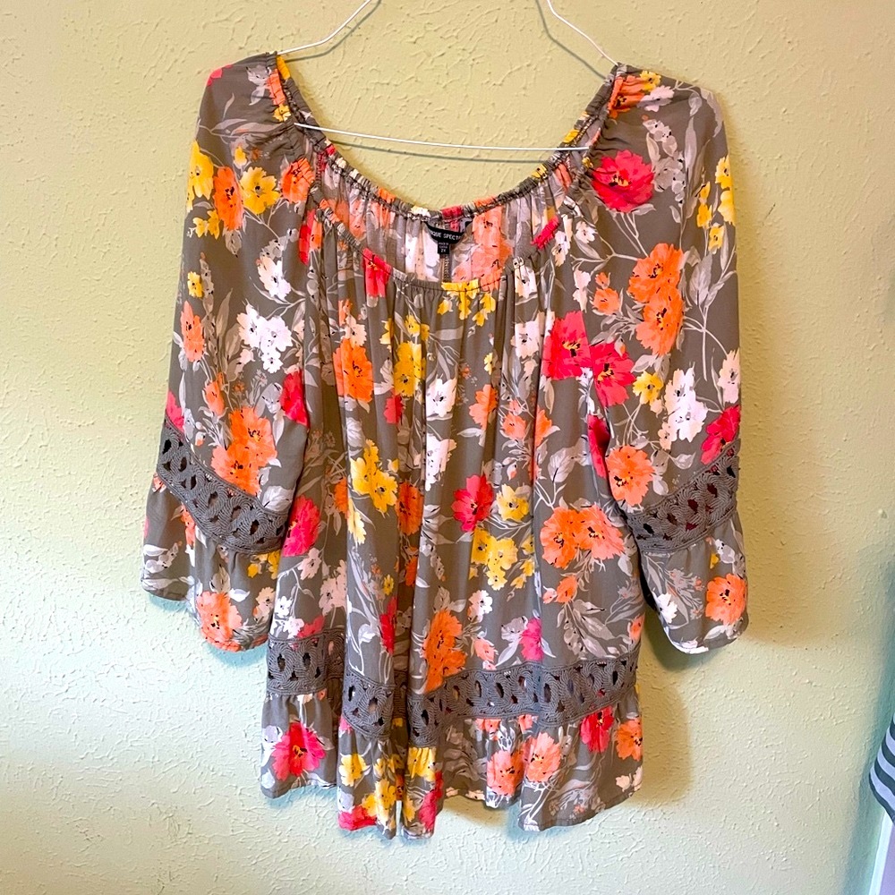 Floral Multicolor Blouse Embroidery